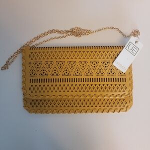 🌸4for25🌸Urban Expressions Mustard Yellow Clutch with Chain